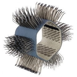 Szczotka 6-cio segmentowa 43 mm - NIEBIESKA; drut zagięty fi 0,58, utwardzona końcówka